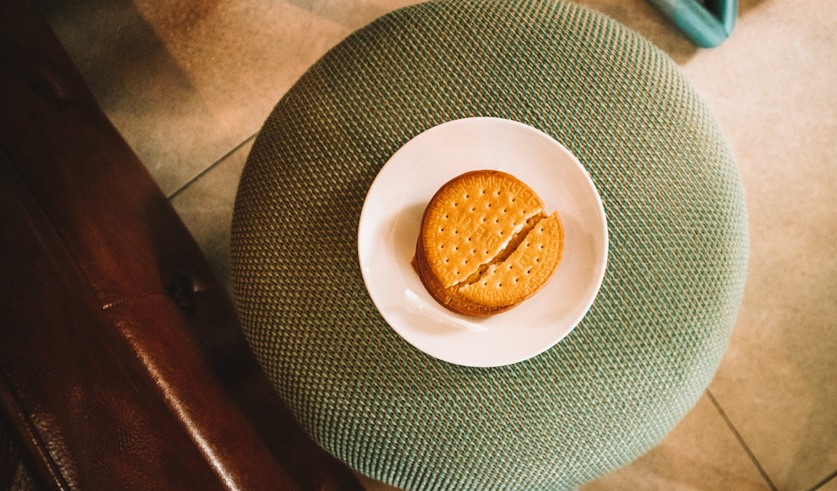 brown cookies on white ceramic plate