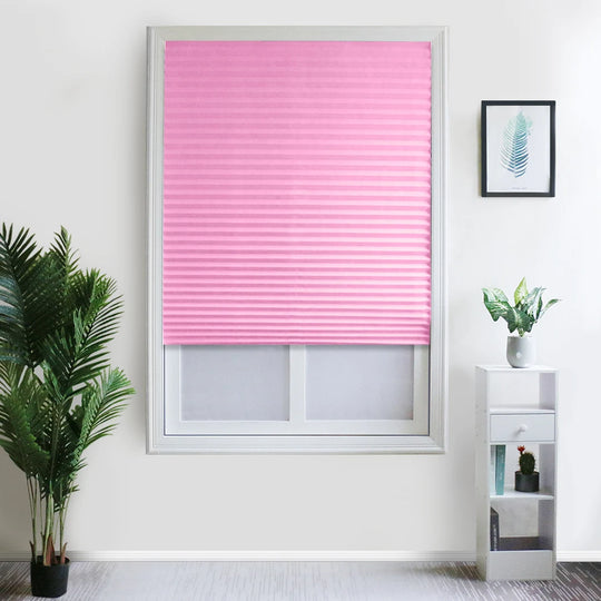 Pleated Window Shade Adhesive Blinds Light Blocking