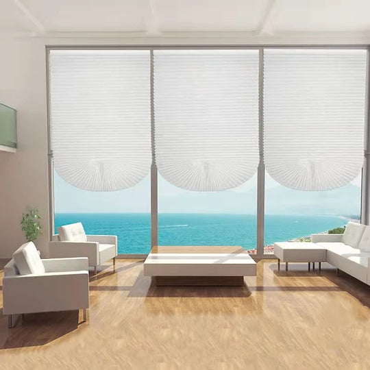 Pleated Window Shade Adhesive Blinds Light Blocking
