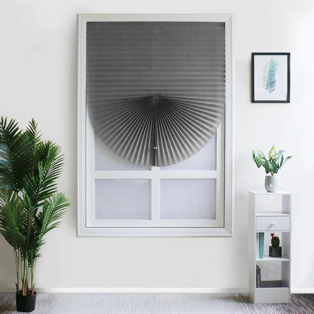 Pleated Window Shade Adhesive Blinds Light Blocking