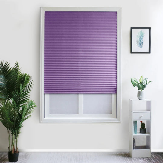 Pleated Window Shade Adhesive Blinds Light Blocking