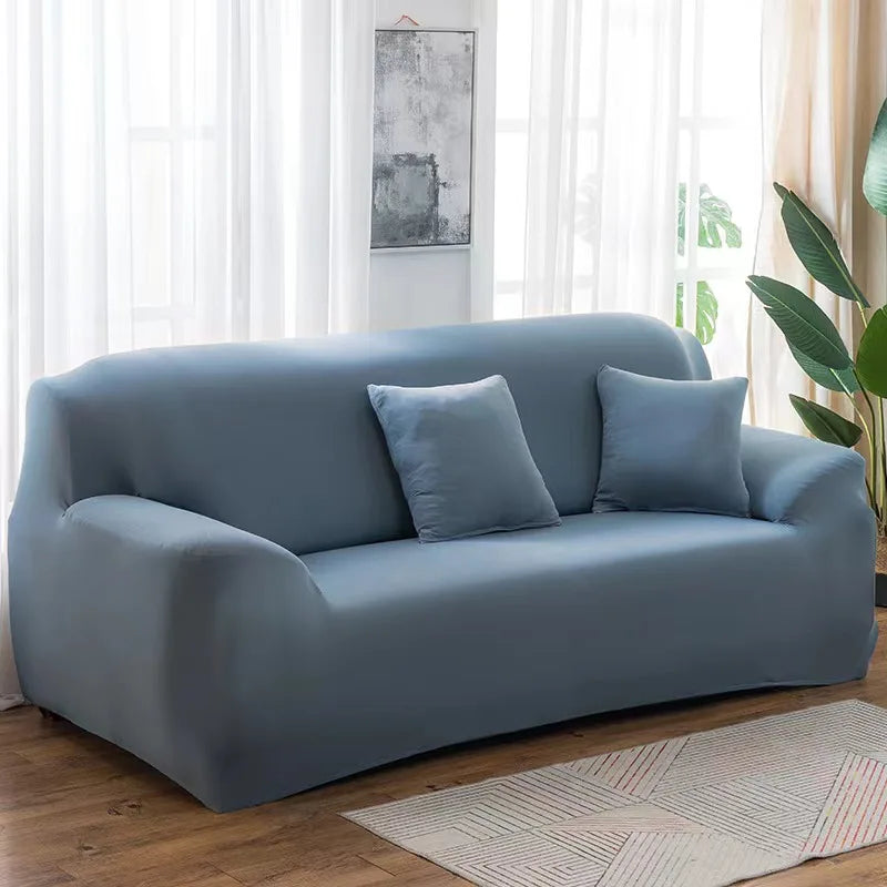 Solid Sofa Cover for Living Room Elastic 1/2/3/4 Seater Sofa Cover Protector L Shaped Corner Sofa Cover Chaise Longue