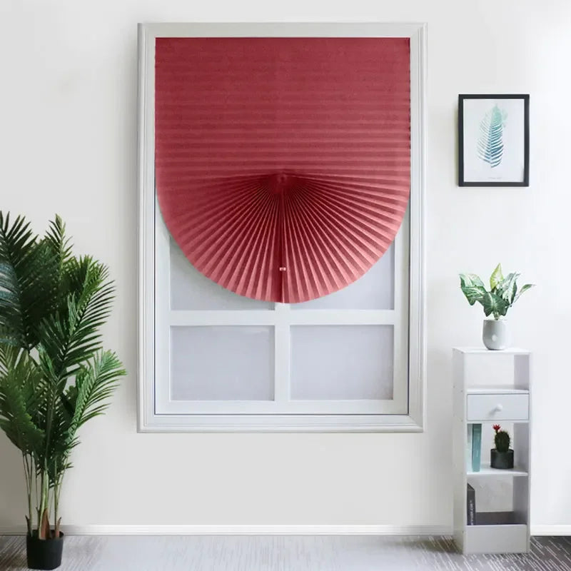 1Pc Shades Self-adhesive Half Windows Nonwoven Folding Curtain B