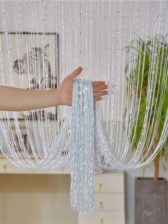 String curtain 1X2 M Tassel fringe door Curtain for white salon and sheer wedding decoration