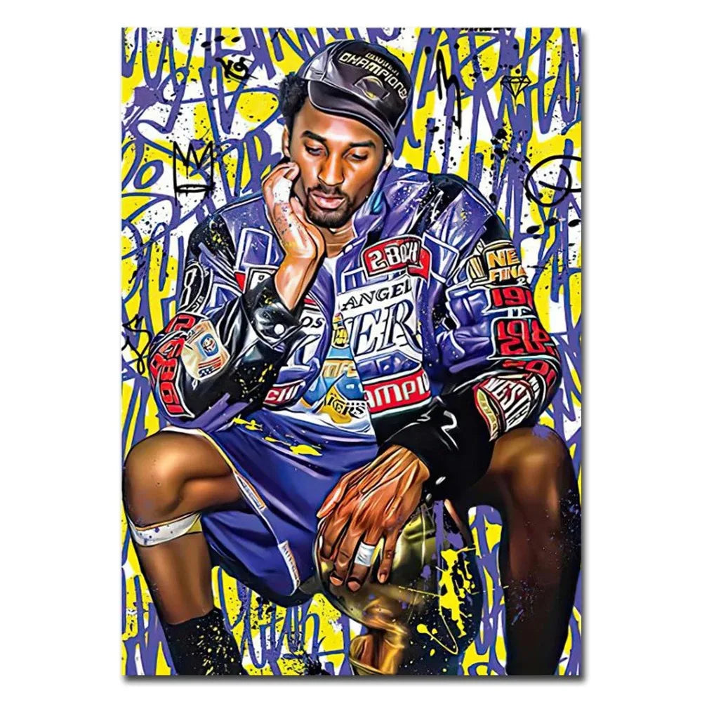 Famous Basketball Stars Wall Art Poster