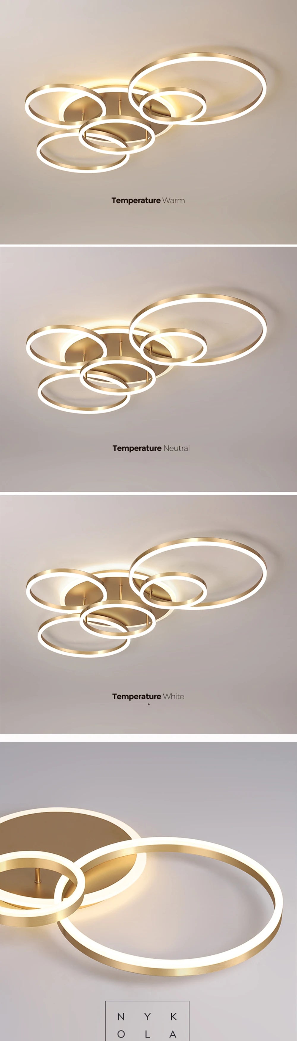 Modern chandelier Led Circle Ring Ceiling Lights For Home
