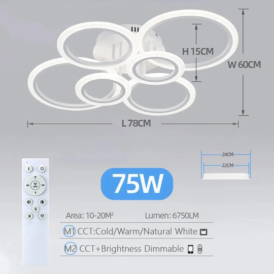 Modern LED Chandelier Home Lighting Ring Ceiling Mount Chandelier Living Room Bedroom Lighting lustre Ceiling pendant lamp