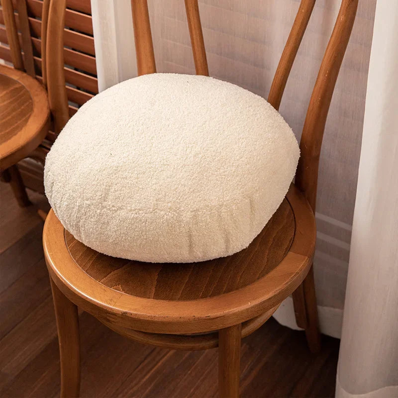 Nordic Style Round Cushion Soft Teddy Furry Cushion