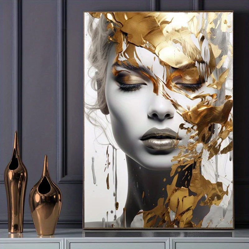 Modern Abstract Woman Face Print Art Posters