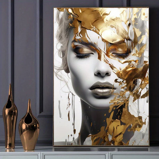 Modern Abstract Woman Face Print Art Posters