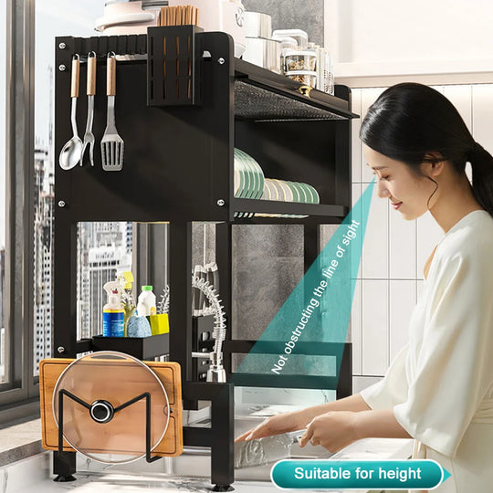 Kitchen Drain Shelf 3-Tier Multi-Functional Kitchen Storage Rack