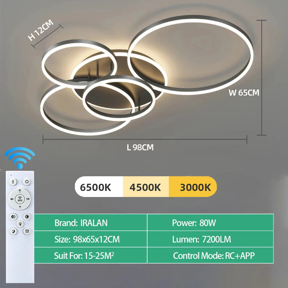 Modern chandelier Led Circle Ring Ceiling Lights For Home