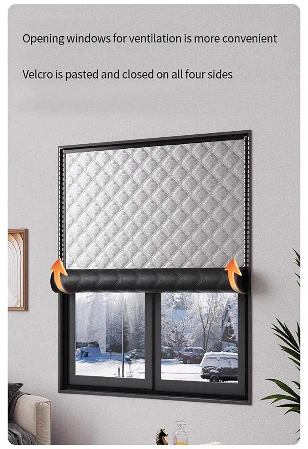 Latest Style Winter Curtains Heat-insulating and windproof Sealed Windows Screen Non perforated Blackout and cold Proof Curtains