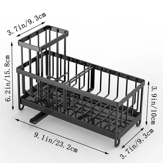 Kitchen Sink Sponge Holder with High Brush Rack