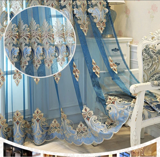 Window Blinds Embroidery Tulle Curtains For Living Room