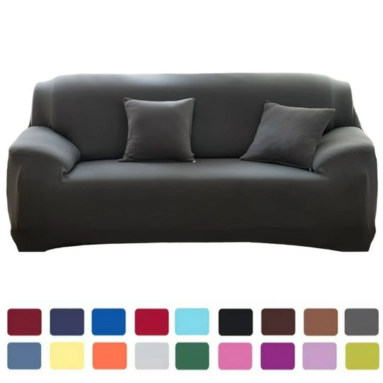 Solid Sofa Cover for Living Room Elastic 1/2/3/4 Seater Sofa Cover Protector L Shaped Corner Sofa Cover Chaise Longue