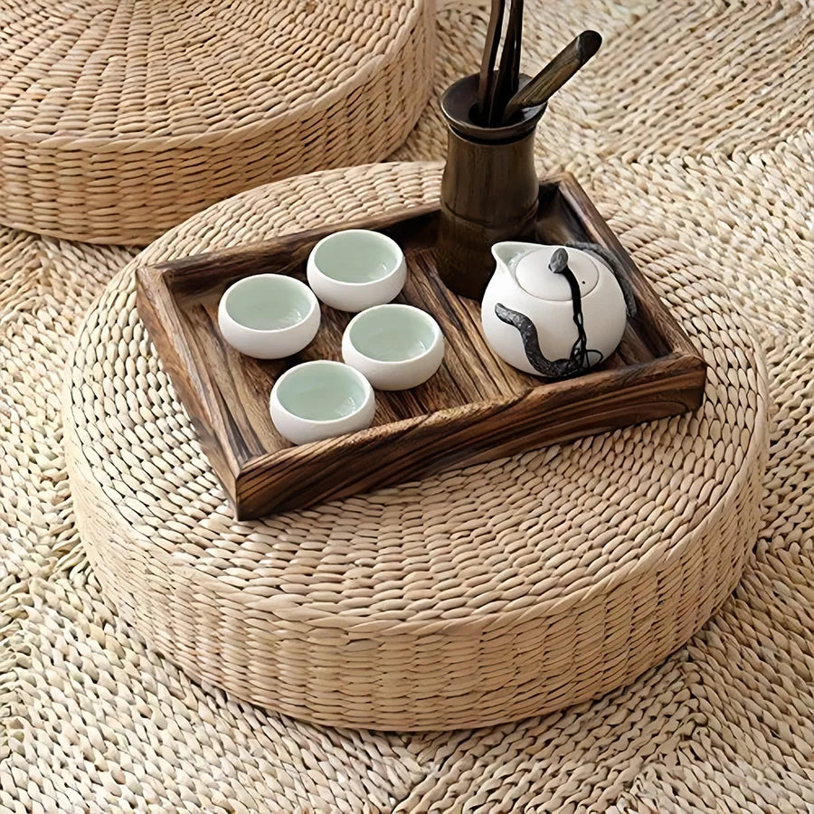 Handmade Straw Woven Futon Cushion B
