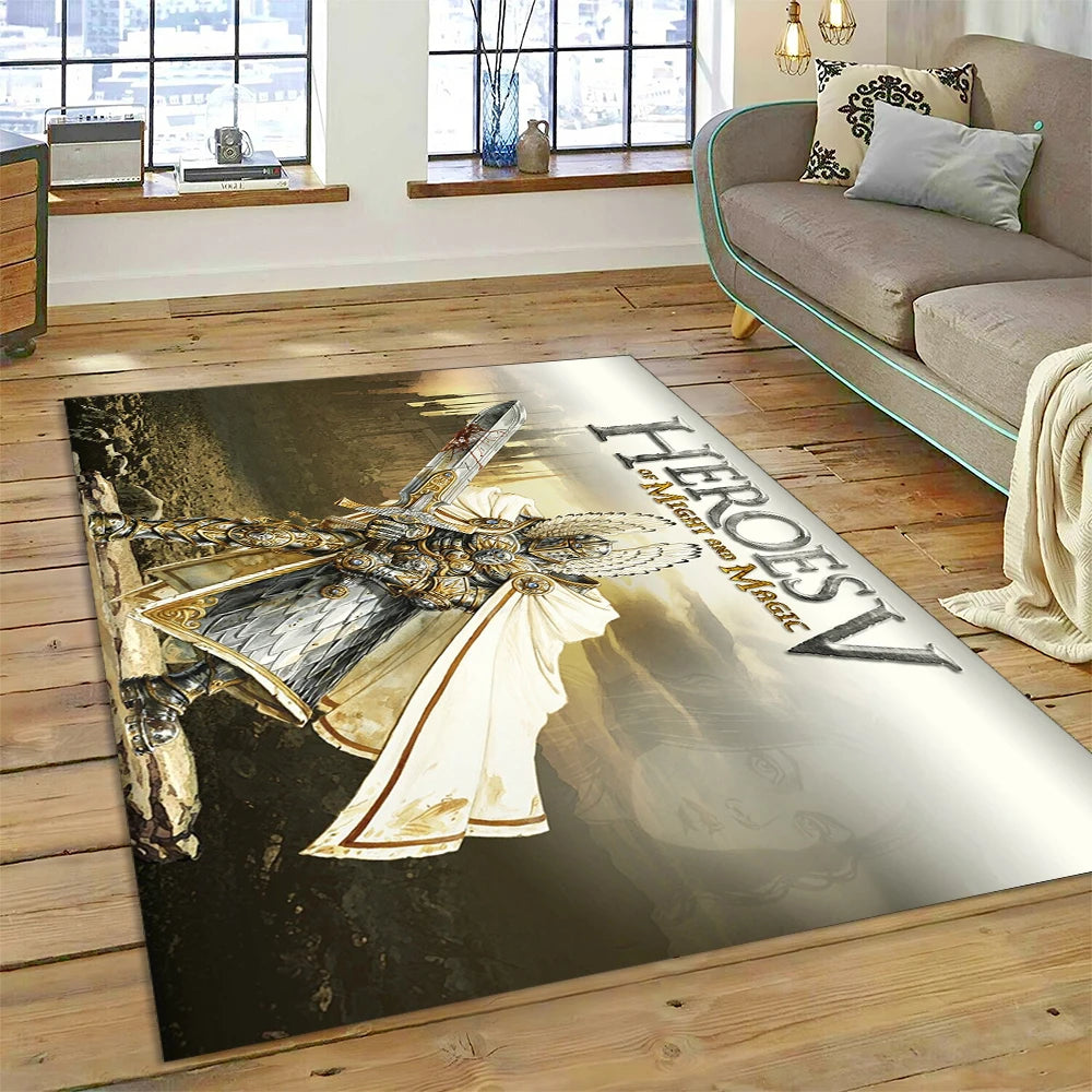 HD Heroes of Might and Magic Retro Games Rug Carpet for Living Room Bedroom Decor,Floor Mat Non-slip Decoration for Sofa Doormat