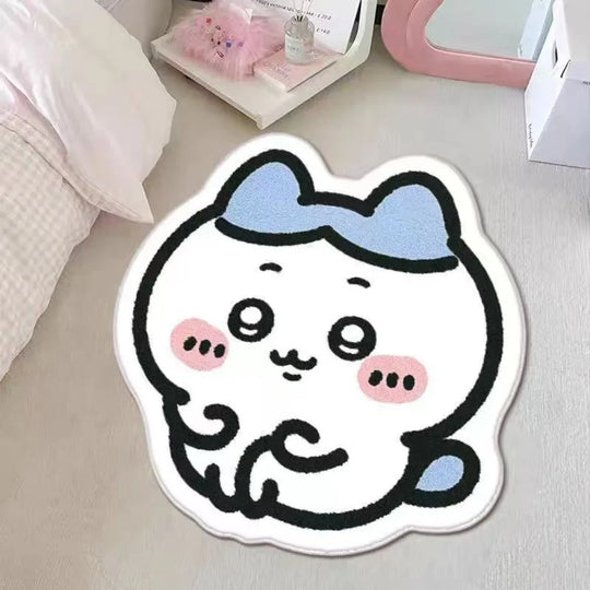 Chiikawa Hachiware Usagi Plush Area Rug - Non-Slip Floor Mat for Living Room, Bedroom, Bathroom & Car
