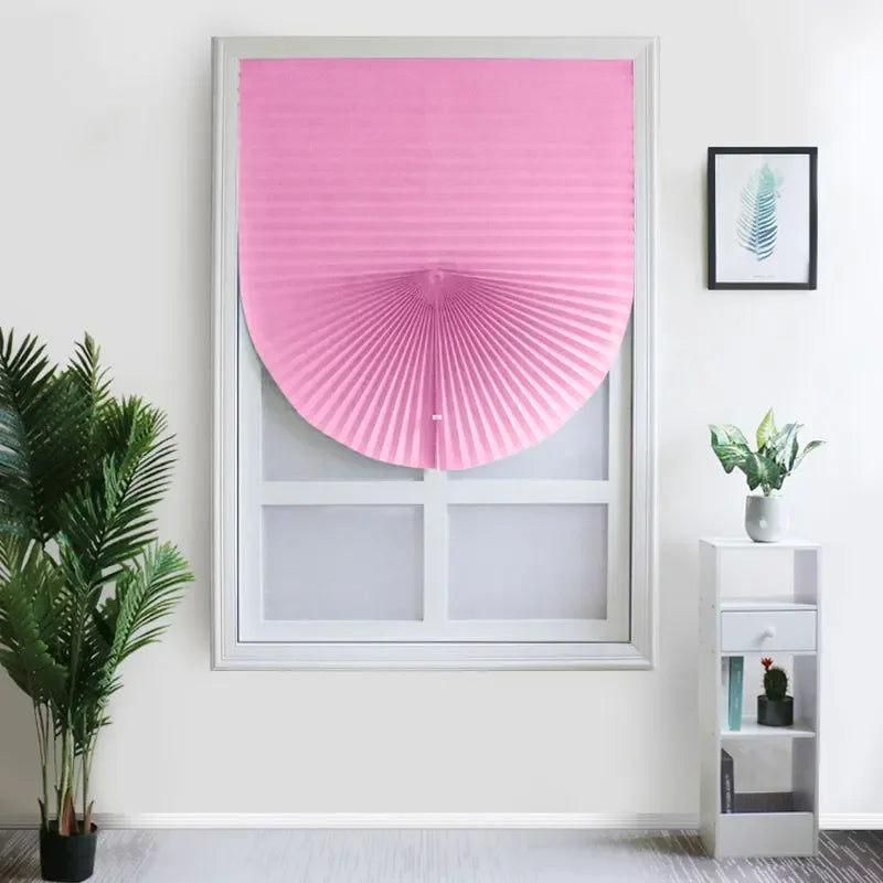 1Pc Shades Self-adhesive Half Windows Nonwoven Folding Curtain B