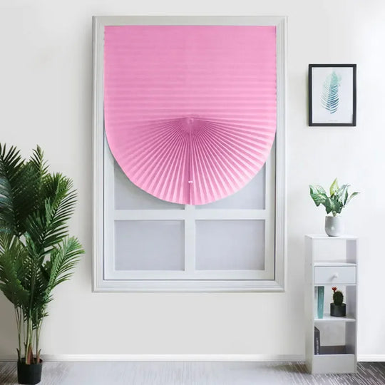 1Pc Shades Self-adhesive Half Windows Nonwoven Folding Curtain B