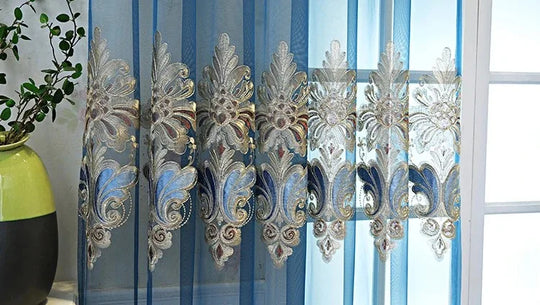 Window Blinds Embroidery Tulle Curtains For Living Room