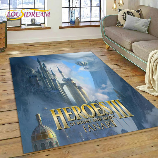 HD Heroes of Might and Magic Retro Games Rug Carpet for Living Room Bedroom Decor,Floor Mat Non-slip Decoration for Sofa Doormat