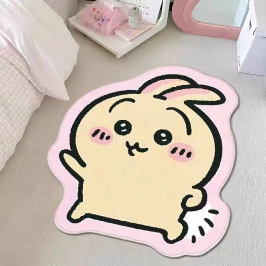 Chiikawa Hachiware Usagi Plush Area Rug - Non-Slip Floor Mat for Living Room, Bedroom, Bathroom & Car