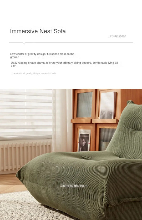 MOMO Lazy Sofa Can Lie Down And Sleep Small Room Balcony Leisure Lounger Internet Celebrity Dumplings Bedroom Single Small Sofa