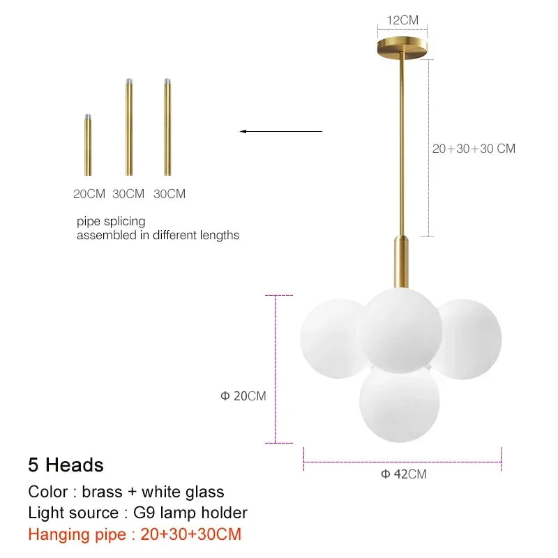 Modern Glass Chandelier Lighting for Living Room