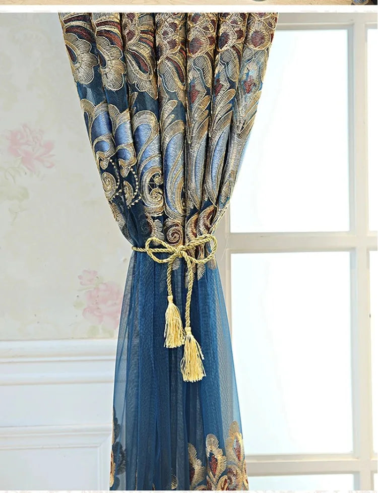 Window Blinds Embroidery Tulle Curtains For Living Room