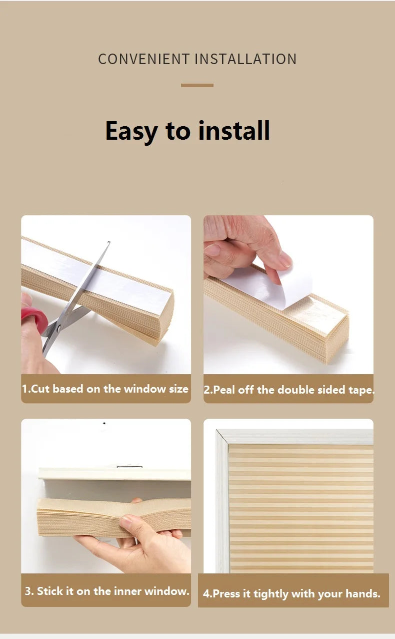 Blind for Window Self Adhesive Pleated Blinds Cordless