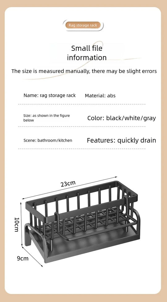 Kitchen Spice Storage Shelf with Drainage Rack, Installation Sink Organizer, Tap-Mounted Shelf for Home Kitchen Accessories