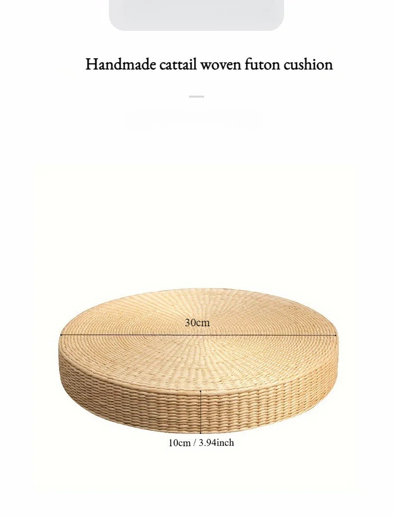 Handmade Straw Woven Futon Cushion B