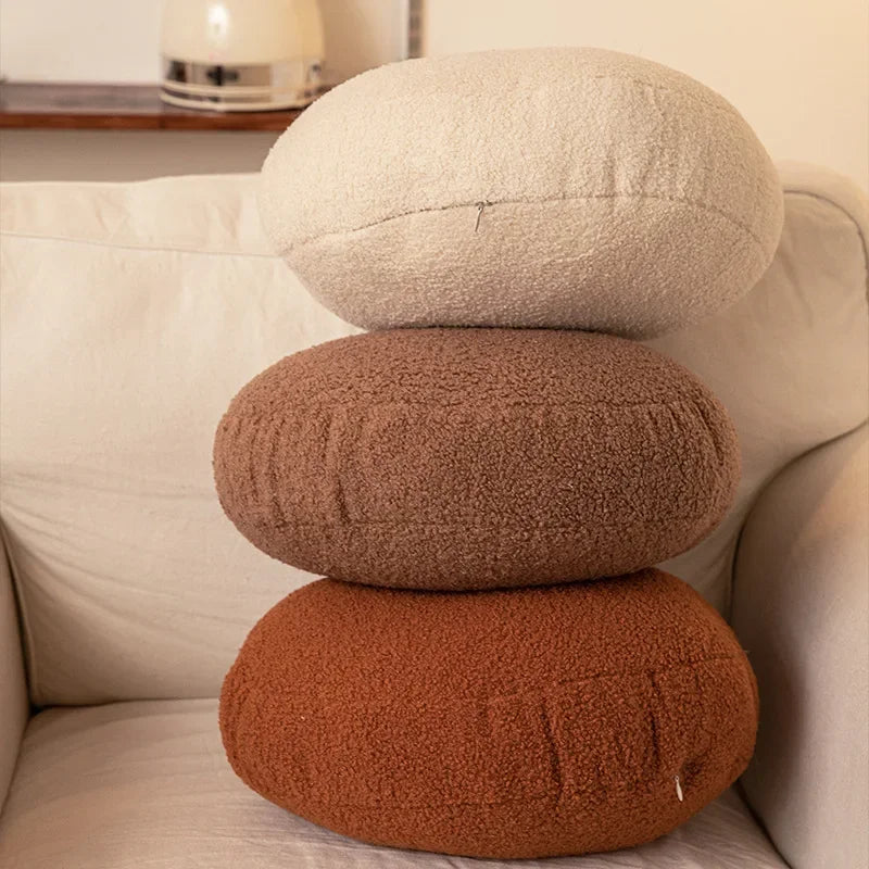 Nordic Style Round Cushion Soft Teddy Furry Cushion