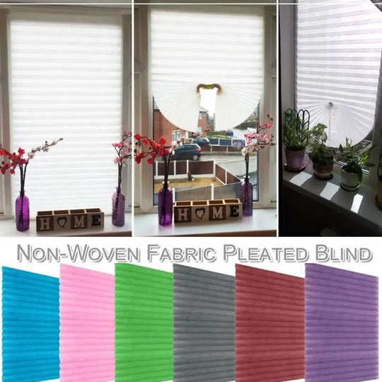 1Pc Shades Self-adhesive Half Windows Nonwoven Folding Curtain B