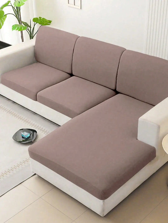 1pc  Solid Milk Silk Elastic Sofa Cover,