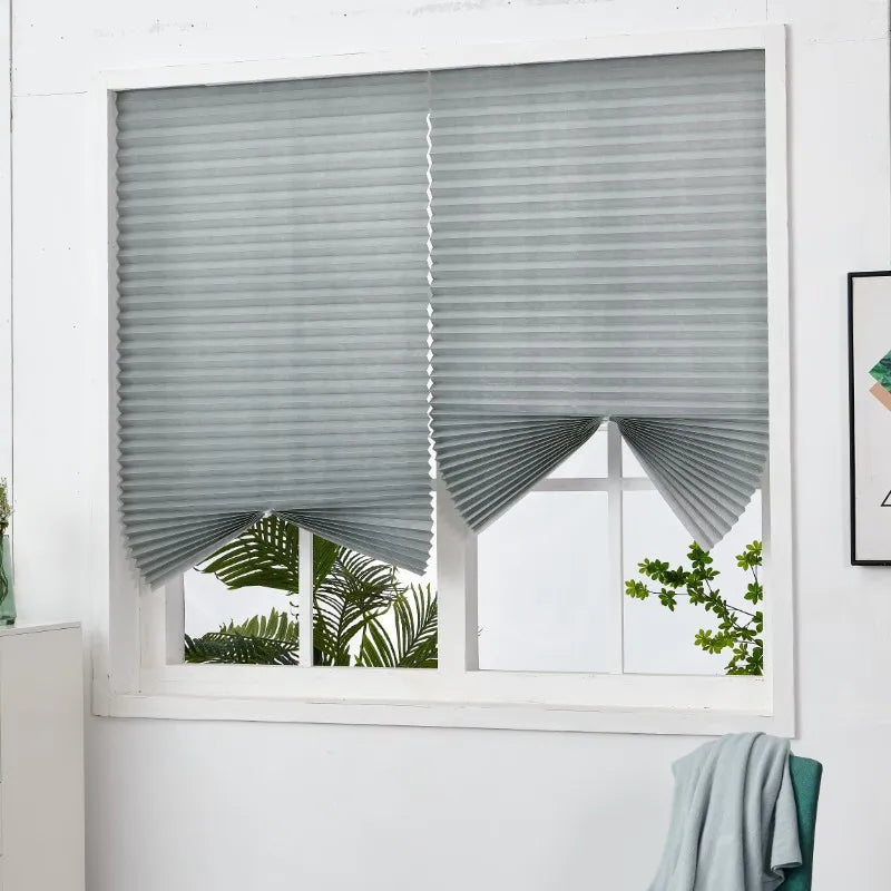 Self-adhesive Bathroom Shower Curtain Pleated Roller Blinds