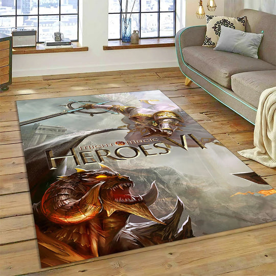 HD Heroes of Might and Magic Retro Games Rug Carpet for Living Room Bedroom Decor,Floor Mat Non-slip Decoration for Sofa Doormat