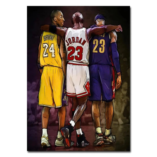 Famous Basketball Stars Wall Art Poster