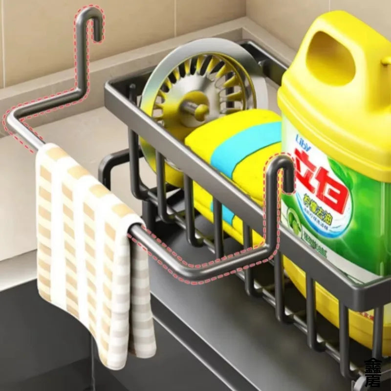 Compact Tap-Mounted Spice Shelf – Sink Organizer with Drainage Rack