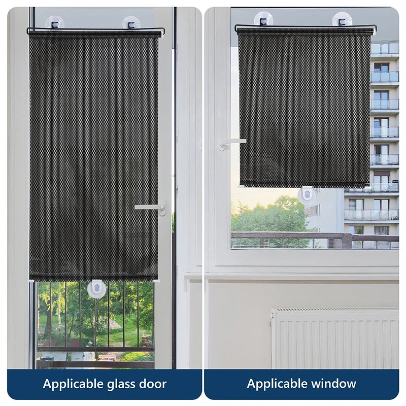 Window Roller Blinds Suction Cup Blackout Drilling Home Decor