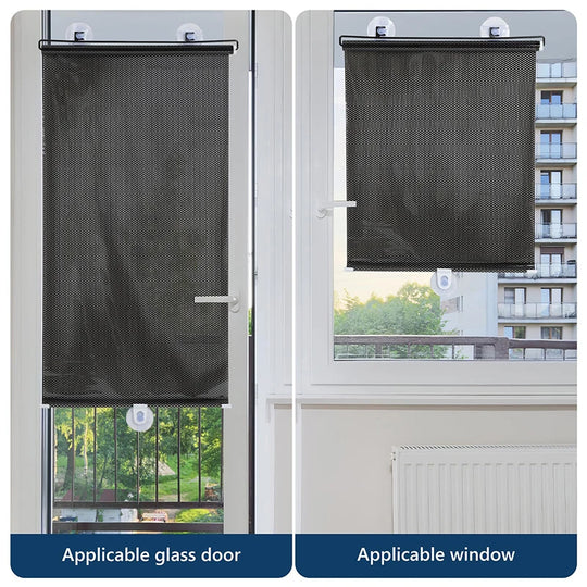 Window Roller Blinds Suction Cup Blackout Drilling Home Decor