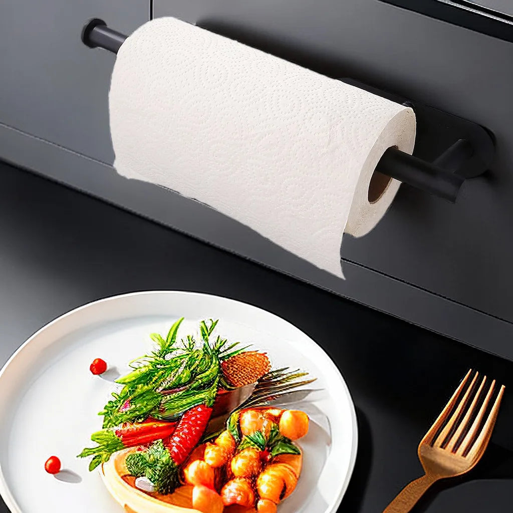 Kitchen Paper Towel Holder Adhesive Tissue Hanger Toilet Roll Paper Dispenser