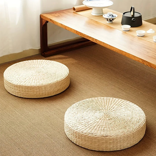 Handmade Straw Woven Futon Cushion B