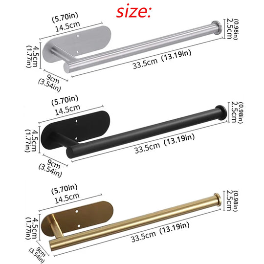 Kitchen Paper Towel Holder Adhesive Tissue Hanger Toilet Roll Paper Dispenser