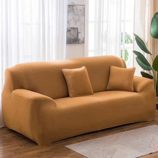 Solid Sofa Cover for Living Room Elastic 1/2/3/4 Seater Sofa Cover Protector L Shaped Corner Sofa Cover Chaise Longue