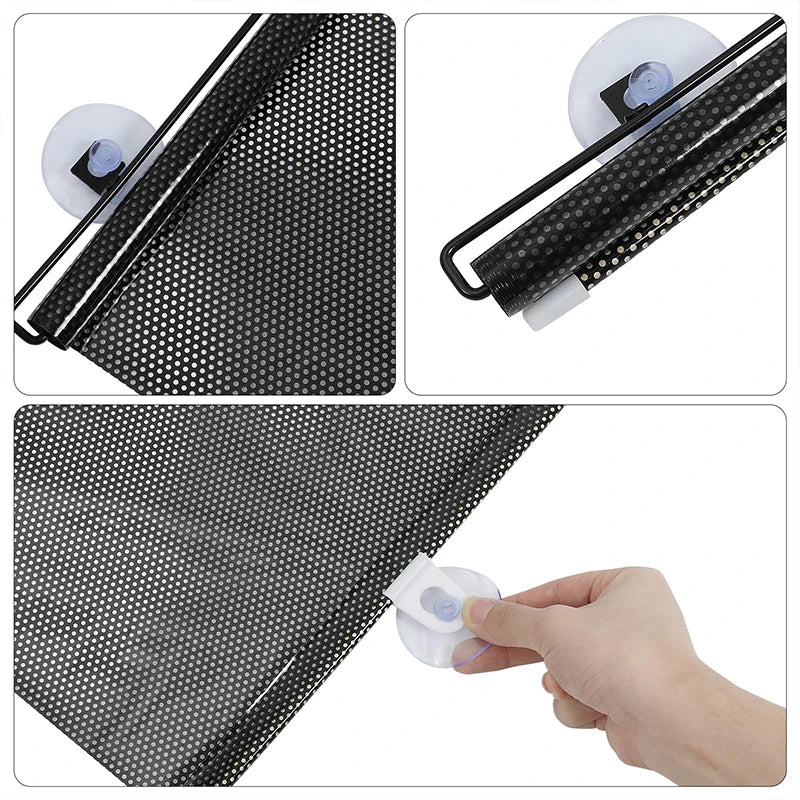 Window Roller Blinds Suction Cup Blackout Drilling Home Decor