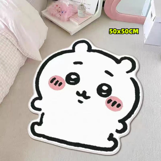 Chiikawa Hachiware Usagi Plush Area Rug - Non-Slip Floor Mat for Living Room, Bedroom, Bathroom & Car