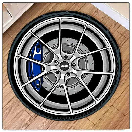 Car Rugs Tire Shape Round Mats Boys Bedroom Rug Car Hub Home Living Room Anti-slip Coffee Table Floor Mat Tapetes De Automóvil